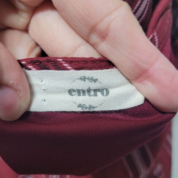 Anthropologie Entro Large Dress v-neck shift short sleeve lining striped - Picture 10 of 10